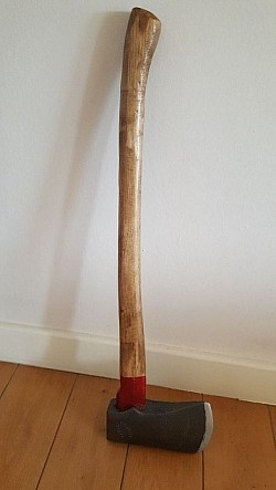 repro axe made for H.G. bomb disposal display
