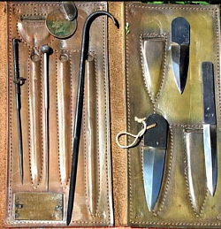 Possible sales pouch. Assortment of knives used by S.O.E. Agents and AUX units. (GOOGLE  image.)